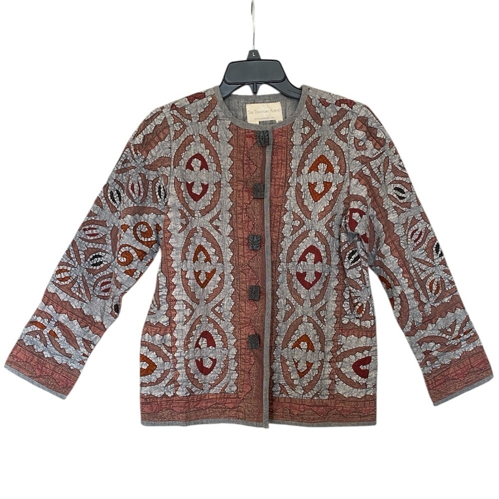 The Territory Ahead Quilted Jacket Artisan Cotton Western Wood Buttons Size XS